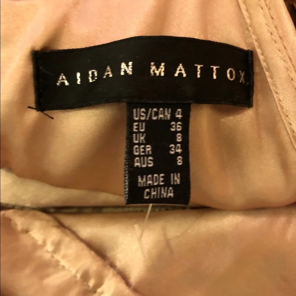 Aidan Mattox Dress Rose Gold Lace Sequin 4 EUC - Picture 6 of 8